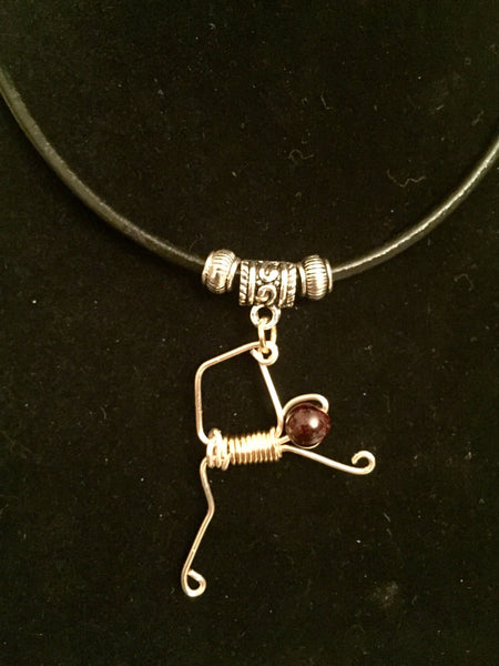 Yoga dancer, pose pendant, on adjustable Shambala, style leather cord necklace